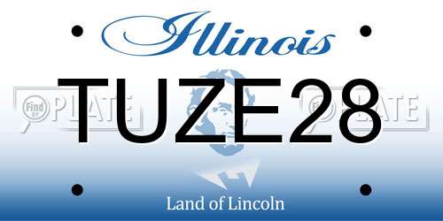 TUZE28 Illinois License Plate