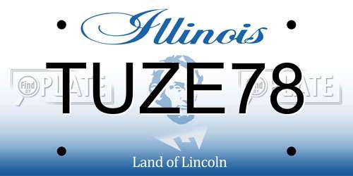 TUZE78 Illinois License Plate