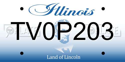 TV0P203 Illinois License Plate