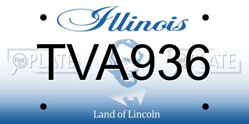 TVA936 Illinois License Plate