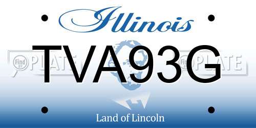 TVA93G Illinois License Plate