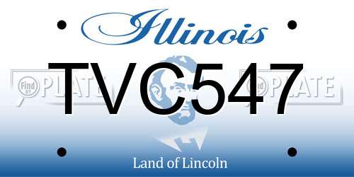 TVC547 Illinois License Plate