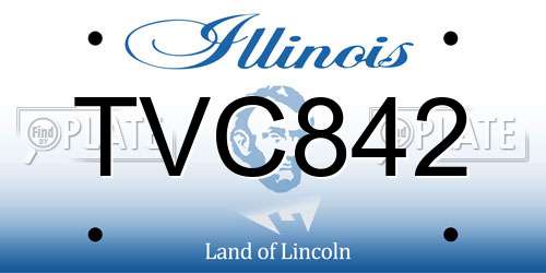 TVC842 Illinois License Plate