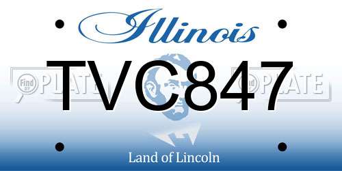 TVC847 Illinois License Plate