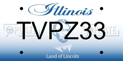 TVPZ33 Illinois License Plate