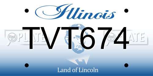 TVT674 Illinois License Plate