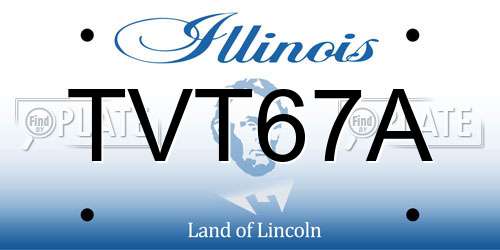 TVT67A Illinois License Plate