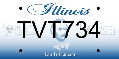 TVT734 Illinois License Plate