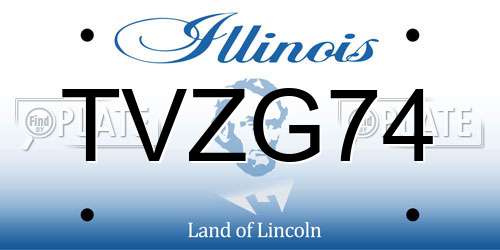 TVZG74 Illinois License Plate