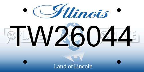 TW26044 Illinois License Plate