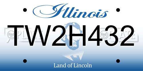 TW2H432 Illinois License Plate