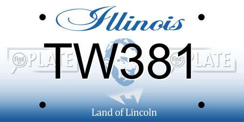TW381 Illinois License Plate