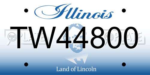 TW44800 Illinois License Plate