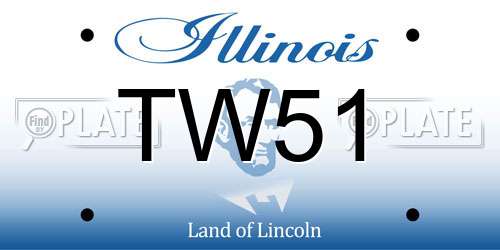 TW51 Illinois License Plate