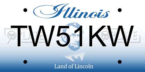 TW51KW Illinois License Plate