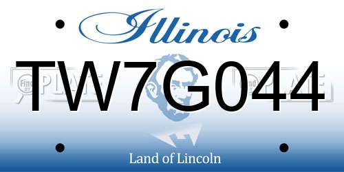 TW7G044 Illinois License Plate