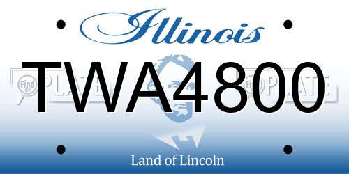 TWA4800 Illinois License Plate