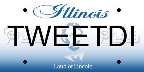 TWEETDI Illinois License Plate