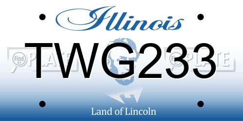TWG233 Illinois License Plate