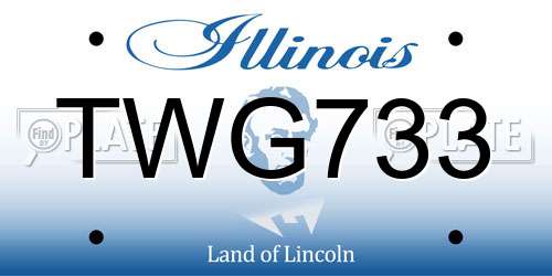 TWG733 Illinois License Plate