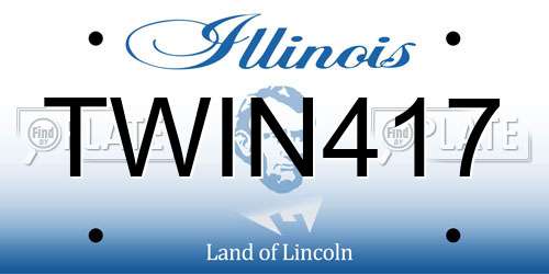TWIN417 Illinois License Plate