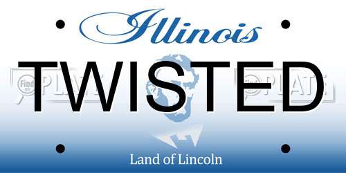 TWISTED Illinois License Plate