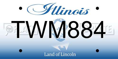 TWM884 Illinois License Plate