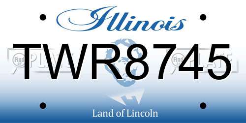 TWR8745 Illinois License Plate