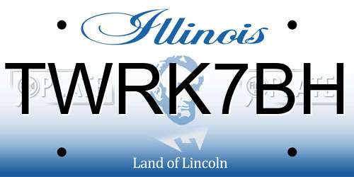 TWRK7BH Illinois License Plate