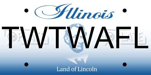 TWTWAFL Illinois License Plate