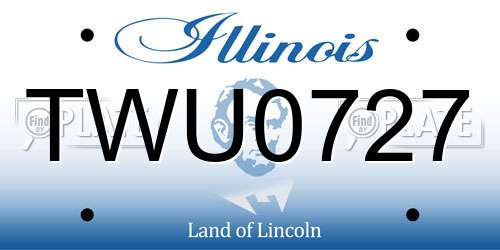 TWU0727 Illinois License Plate