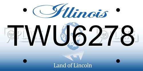 TWU6278 Illinois License Plate