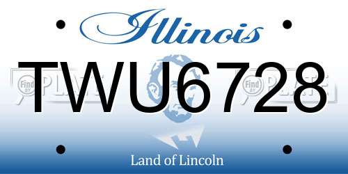 TWU6728 Illinois License Plate