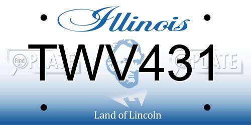 TWV431 Illinois License Plate