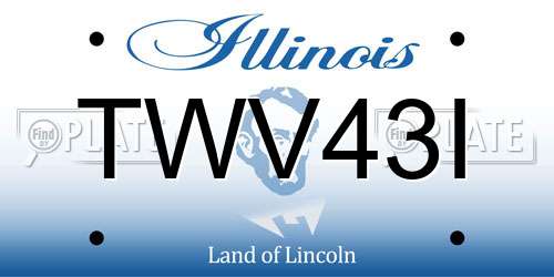 TWV43I Illinois License Plate