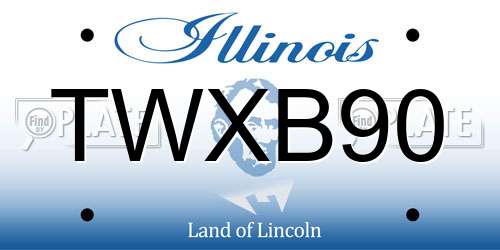 TWXB90 Illinois License Plate