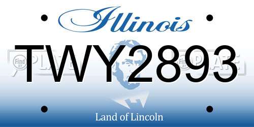 TWY2893 Illinois License Plate