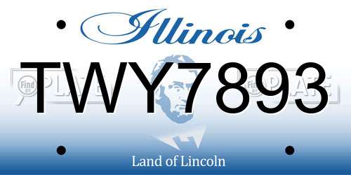 TWY7893 Illinois License Plate