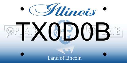 TX0D0B Illinois License Plate