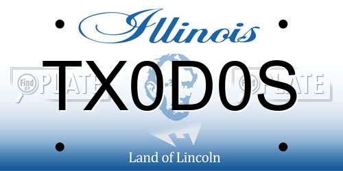 TX0D0S Illinois License Plate
