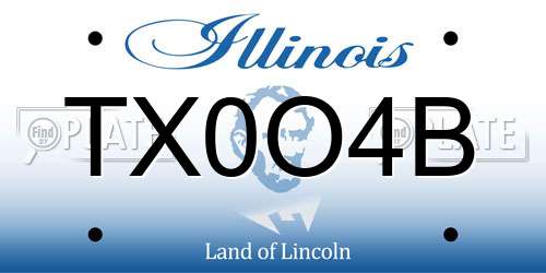 TX0O4B Illinois License Plate