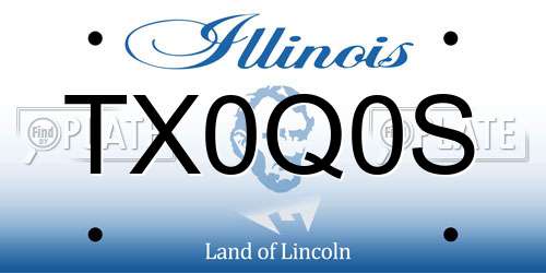 TX0Q0S Illinois License Plate