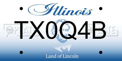 TX0Q4B Illinois License Plate
