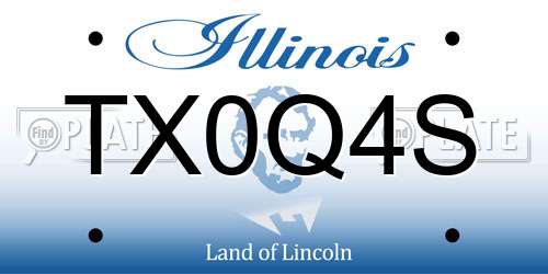 TX0Q4S Illinois License Plate