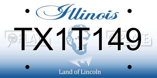 TX1T149 Illinois License Plate