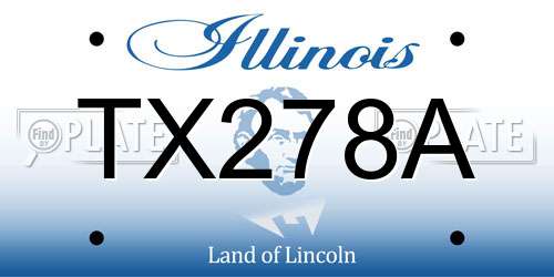 TX278A Illinois License Plate