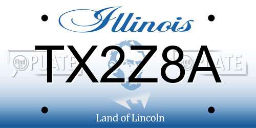 TX2Z8A Illinois License Plate