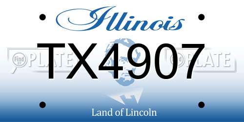 TX4907 Illinois License Plate