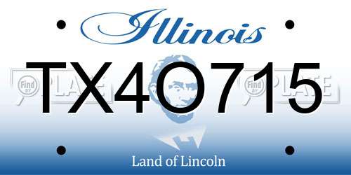 TX4O715 Illinois License Plate