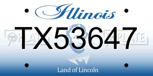 TX53647 Illinois License Plate